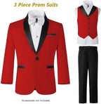 Boys Suit 3 Piece Ring Bearer Suit Kids Formal Jacket Vest Pants Suits Wedding - Image 7