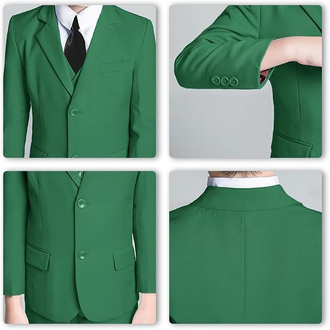 JPF Boy's Formal Suit Set Slim Fit Kids Tuxedo Suits - Image 5