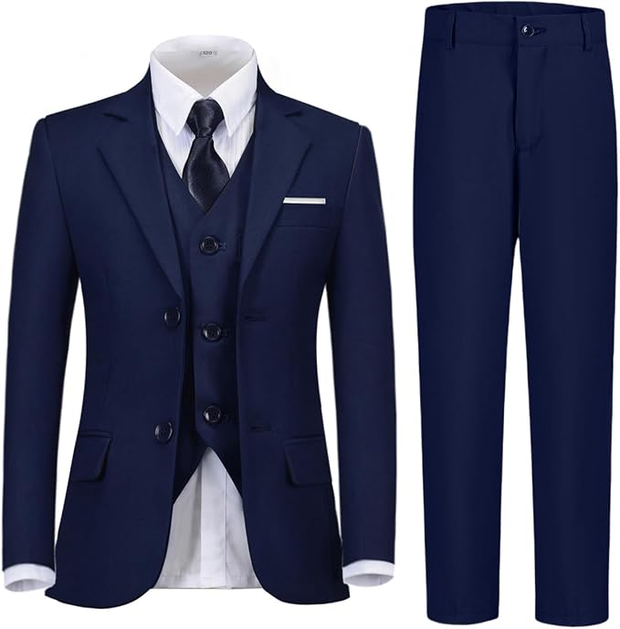 Boys Suit for Kids Teens Formal 5 Piece Tuxedo Suit Set by Lycody