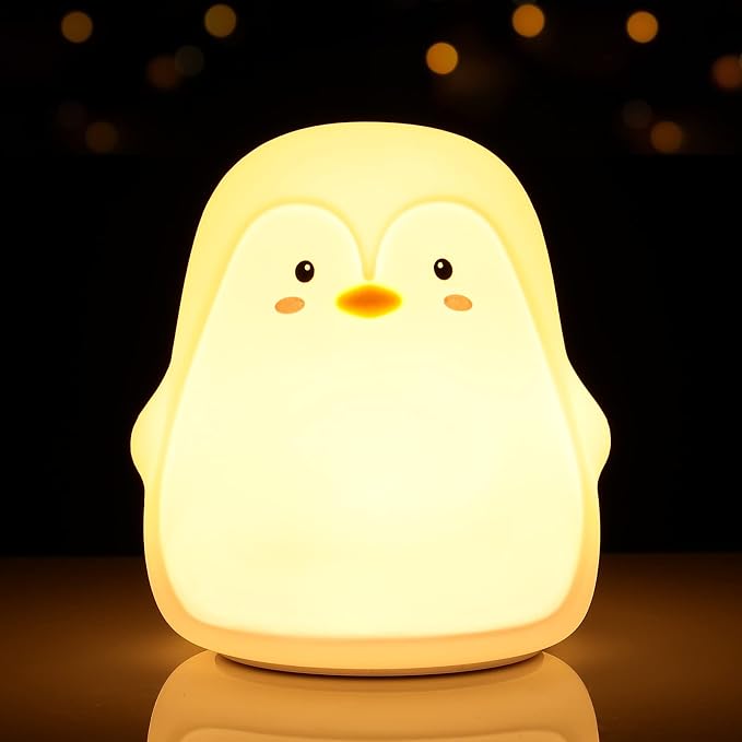 Tremdwoto Night Light for Kids, Penguin Silicone Nightlight Lamp, 7 Color - Image 6