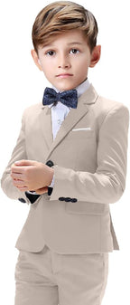 Boys Suits 5 Pieces Slim Fit Blazer Pants Black Blue Outfit Suit - Image 4