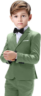 Boys Suits 5 Pieces Slim Fit Blazer Pants Black Blue Outfit Suit - Image 4