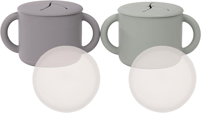 WeeSprout Snack Containers, Food Grade Silicone Cups, Spill-Proof Tops by WeeSprout