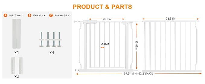 Extra Wide Baby Gate Extra Tall Dog Gate - Image 2