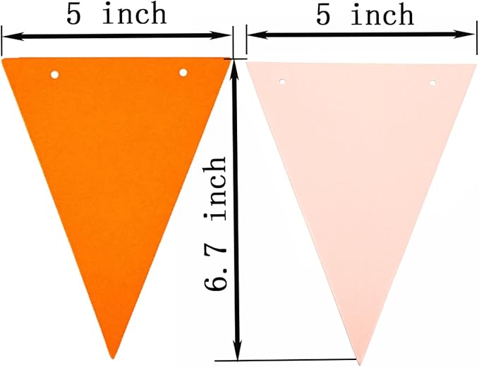 Orange and Pink Pennant Banner - Image 2