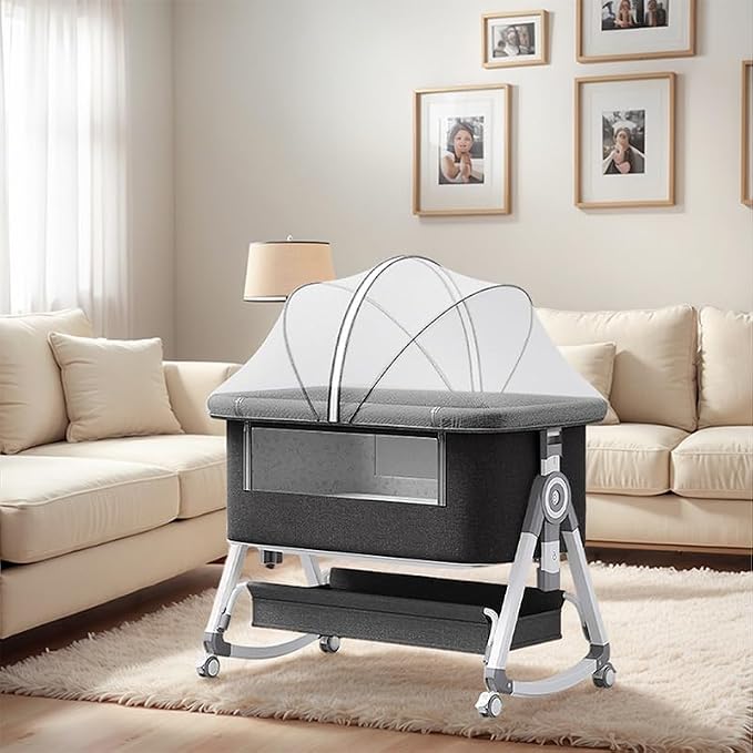 Baby Bassinet, 3 in 1 Baby Bassinets Bedside Sleeper - Image 9