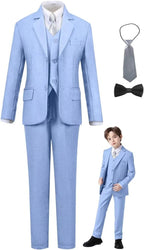 Boys Suit Set Slim Fit Kids Formal Suits Toddler Tuxedo Wedding Prom Classic - Image 7