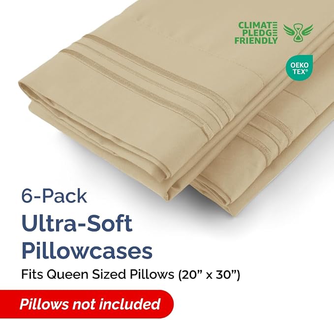 Queen Pillow Cases Set of 6 - Image 2