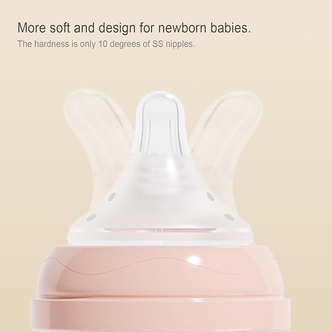 Gulicola Natural Glass Baby Bottles Set 4 Pack, Newborn Girl Breastfeeding - Image 5