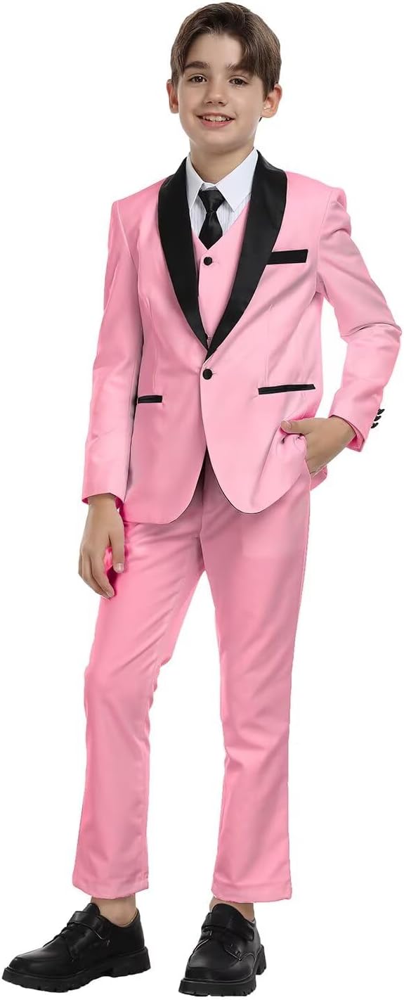 Boys Suit for Toddler Tuxedo Kids Formal Suits Set 5 Pieces Wedding Outfit - Image 2