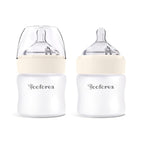Yooforea Silicone Coated Glass Baby Bottle, 0M+ Slow Flow Nipple I Anti-Colic by Yooforea