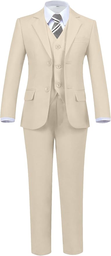 Boys' 5 Piece Formal Suit Set by Hipfun