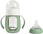 BEABA 2-in-1 Glass Baby Bottle to Glass Transition Sippy Cup, Spill Proof Sippy - Image 3