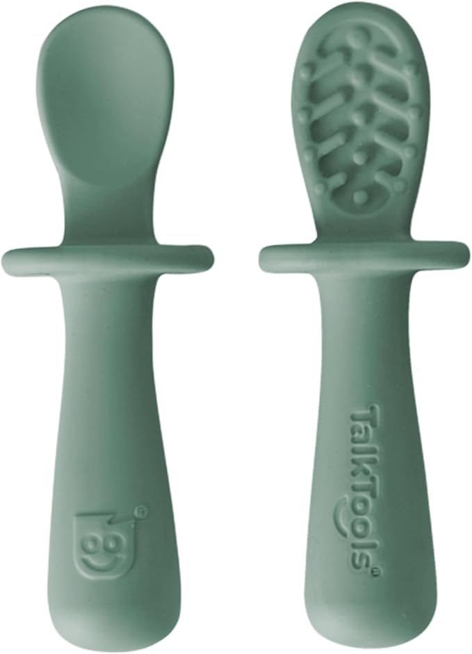 TalkTools ITSY Tiny Silicone Spoons – Twin Pack Soft Silicone Self-Feeding by TalkTools
