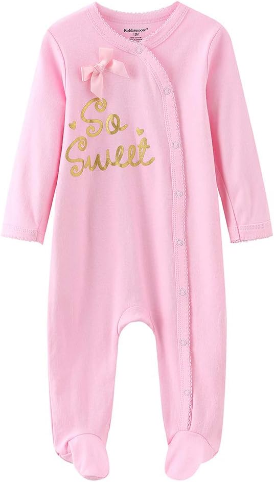 Kiddiezoom Baby Footed Cotton One-Piece Romper Jumpsuit Pajamas - Image 2
