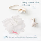 Bamery Baby Bandana Bibs White Cotton Drool Bibs - Image 2