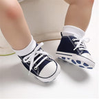 Meckior Baby Girls Boys Canvas Sneakers Soft Sole High-Top Ankle Infant First - Image 2