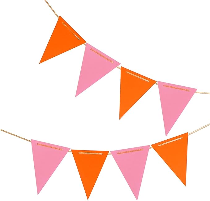 Orange and Pink Pennant Banner by CC+wonderland+zone