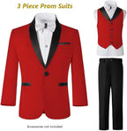 Boys Suit 3 Piece Ring Bearer Suit Kids Formal Jacket Vest Pants Suits Wedding - Image 7