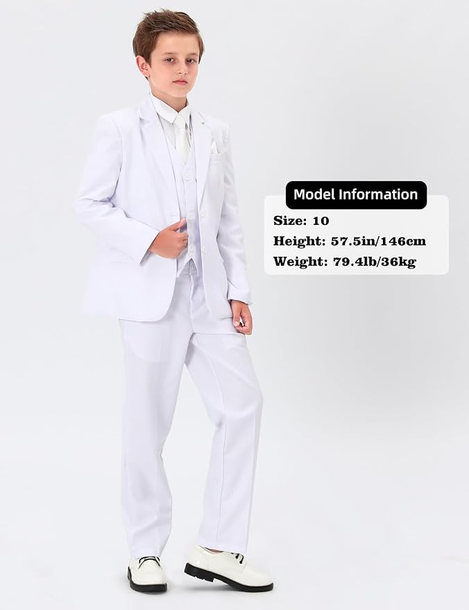 A&J DESIGN Boys 7-Piece Formal Suit Ring Bearer Outfit - Image 2