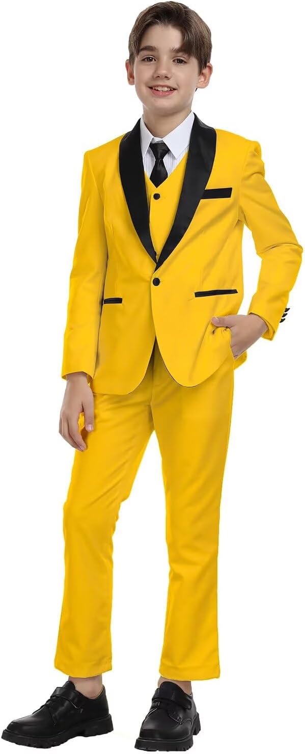 Boys Suit for Toddler Tuxedo Kids Formal Suits Set 5 Pieces Wedding Outfit - Image 2