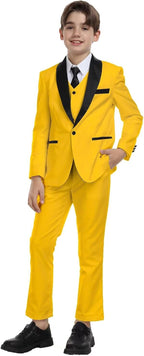 Boys Suit for Toddler Tuxedo Kids Formal Suits Set 5 Pieces Wedding Outfit - Image 2