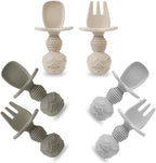 PandaEar 6 Pack Silicone Baby Spoons and Fork Feeding Set- Anti-Choke First by PandaEar