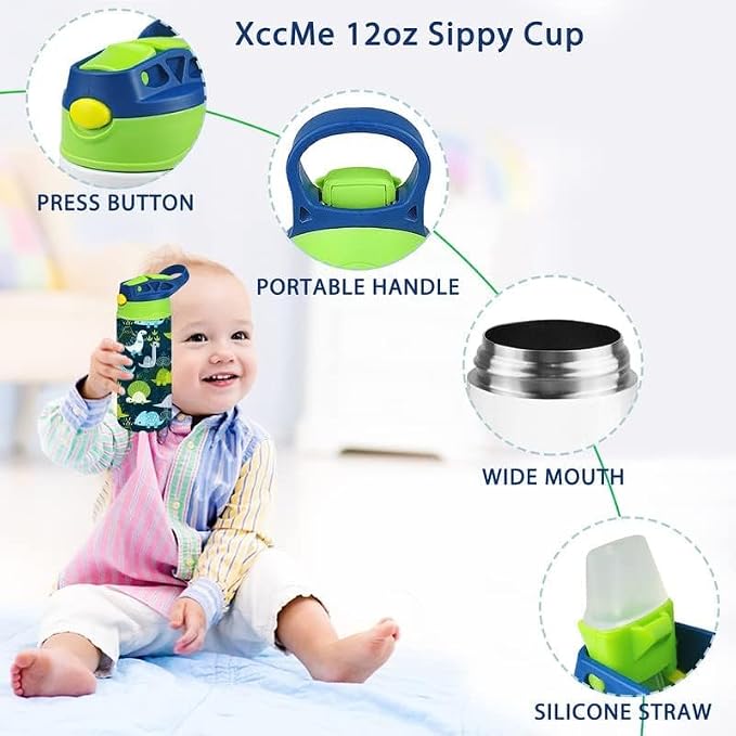 Sublimation Sippy Cup, 12oz Stainless Steel Toddler Water Bottle, Double Wall - Image 4