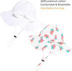 Baby Girl Sun Hat with UPF 50+ Outdoor Adjustable Beach Hat with Wide Brim - Image 2