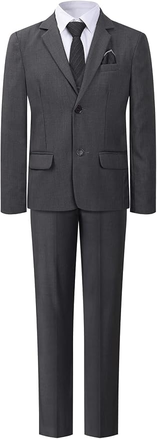 A&J DESIGN Boys 7-Piece Formal Suit Ring Bearer Outfit by AJDESIGN