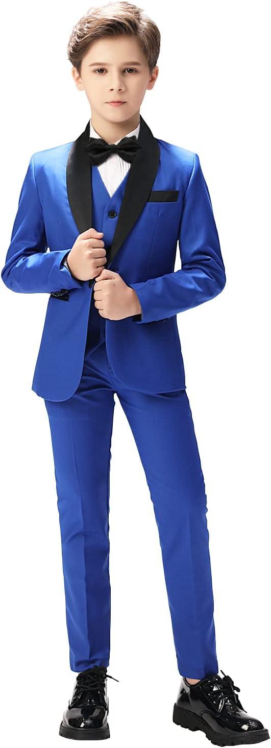 Boys Suit for Toddler Tuxedo Kids Formal Suits Set 5 Pieces Wedding Outfit - Image 2