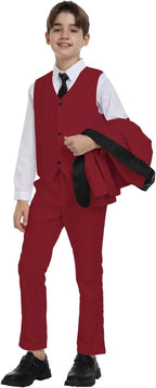 Boys Suit for Toddler Tuxedo Kids Formal Suits Set 5 Pieces Wedding Outfit - Image 3