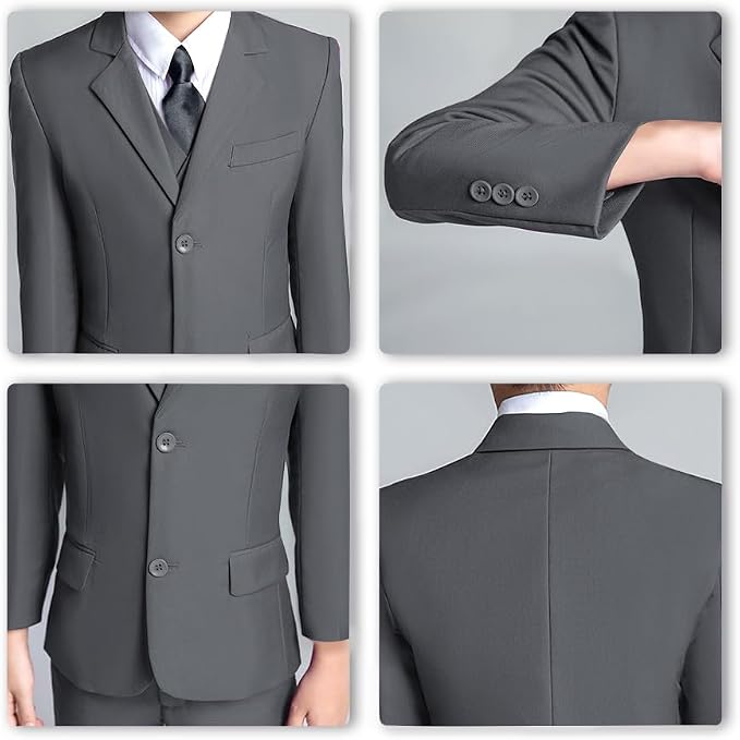 JPF Boy's Formal Suit Set Slim Fit Kids Tuxedo Suits - Image 5