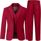 Boys' 3 Piece Suit Set with Suit Jacket, Formal Tuxedos Slim Fit Ring Bearer by Hipfun