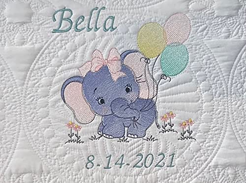 Personalized Baby Blanket Baby Quilt Monogrammed Blankets - Image 2