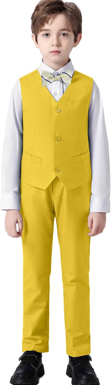 Boys' Suits Formal Slim Fit Tuxedo Boys Vest and Pants Set - Image 2