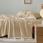 Bedsure Full Size Bed Sheets, Cooling Sheets, Rayon Derived from Bamboo - Image 3