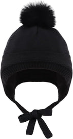 JANGANNSA Basic Winter Baby Boys Beanie Pompom Knitted Girls Hat Kids Earflap - Image 2