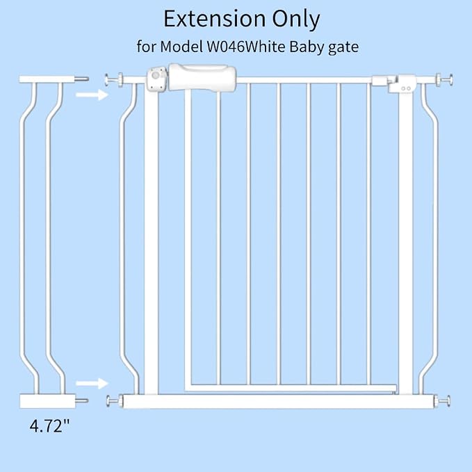 Fairy Baby 4.72in Extensions for Walk Through Baby Gate Auto Close White Child - Image 3