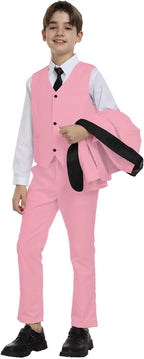 Boys Suit for Toddler Tuxedo Kids Formal Suits Set 5 Pieces Wedding Outfit - Image 3