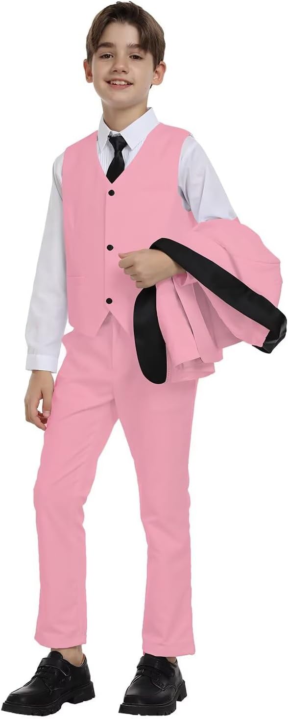 Boys Suit for Toddler Tuxedo Kids Formal Suits Set 5 Pieces Wedding Outfit - Image 3