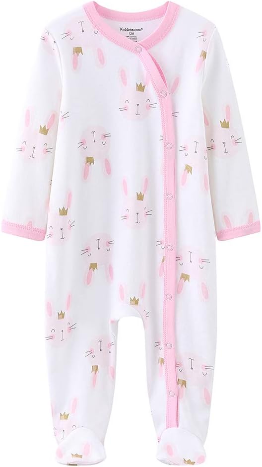Kiddiezoom Baby Footed Cotton One-Piece Romper Jumpsuit Pajamas - Image 4