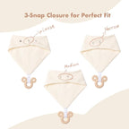 Baby Teething Bibs 6-Pack with Attachable Teether - Image 2