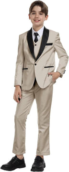 Boys Suit for Toddler Tuxedo Kids Formal Suits Set 5 Pieces Wedding Outfit - Image 2