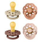 BIBS Boheme Soother 4-Pack | BPA Free Dummy Pacifier | Round Nipple | Natural by BIBS