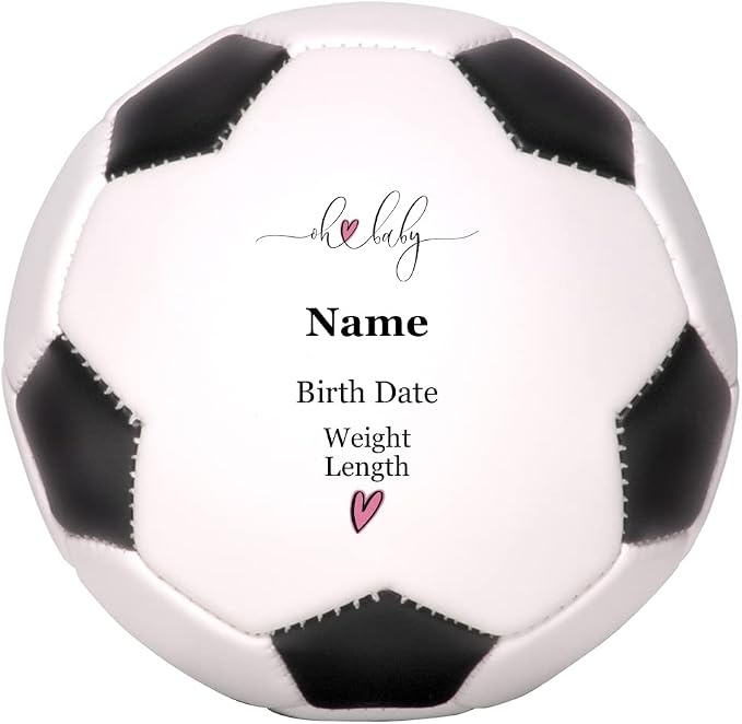 Personalized Baby Birth Announcement Soccer Ball Keepsake - Image 4