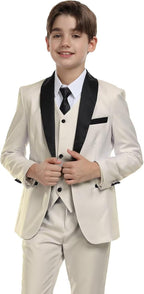 Boys Suit for Toddler Tuxedo Kids Formal Suits Set 5 Pieces Wedding Outfit by SHINFAN