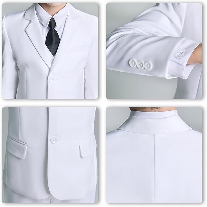 JPF Boy's Formal Suit Set Slim Fit Kids Tuxedo Suits - Image 5