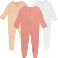 Baby Boy Footed Pajamas with Mittens, Rayon Made from Bamboo Sleepers, 2 Way by GUISBY