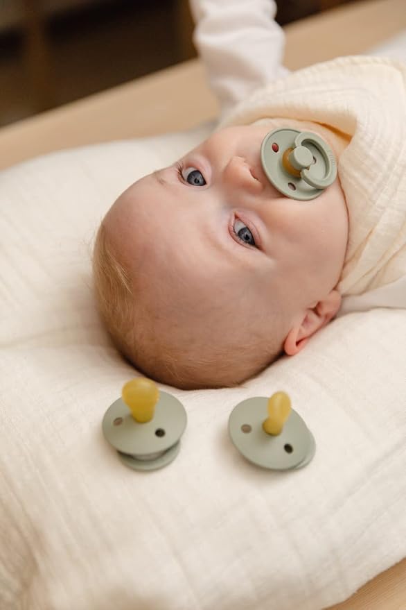 BIBS Pacifiers Colour Collection | Natural Rubber Baby Pacifier | Round Nipple - Image 6